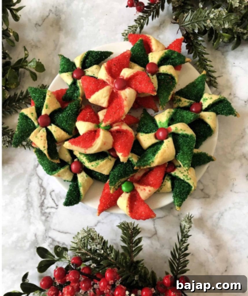 Beautiful Poinsettia Cookies