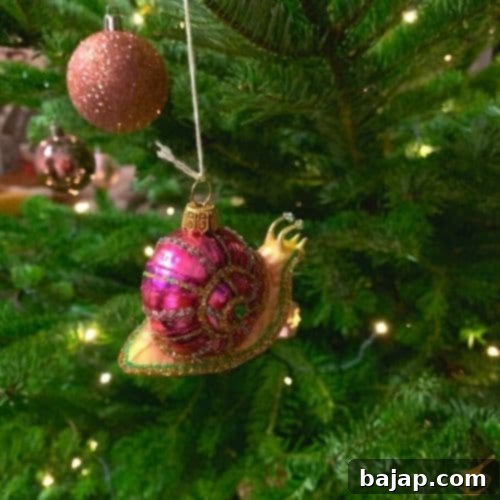 A selection of festive Christmas tree ornaments.