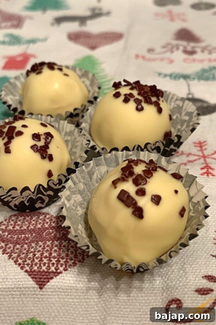 Homemade eggnog truffles - ready to eat