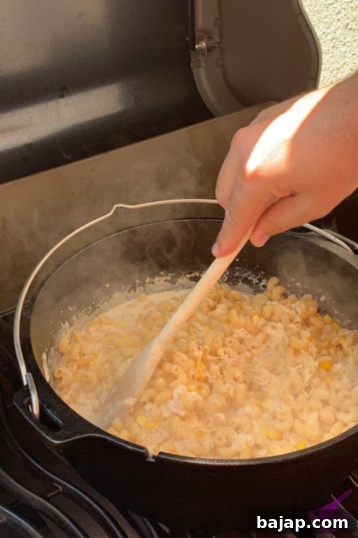 After adding the cheese stir well!