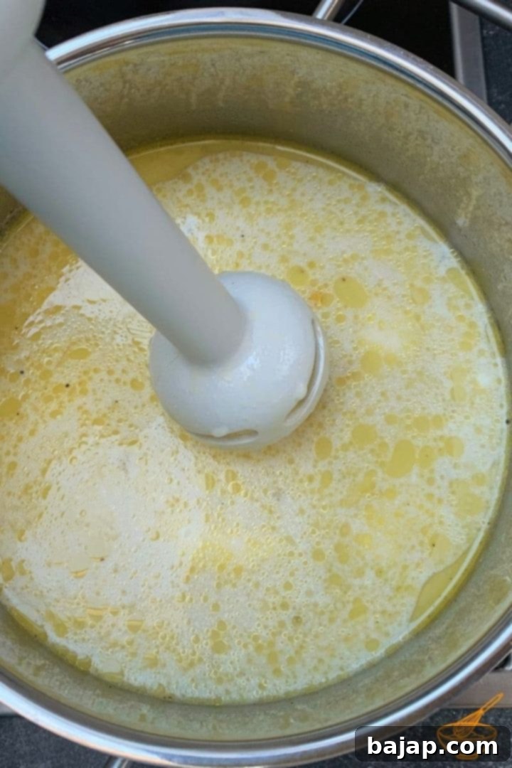 Gluten-Free Sweet Corn Soup 4 liquidize the soup with the immersion blender until smooth and creamy