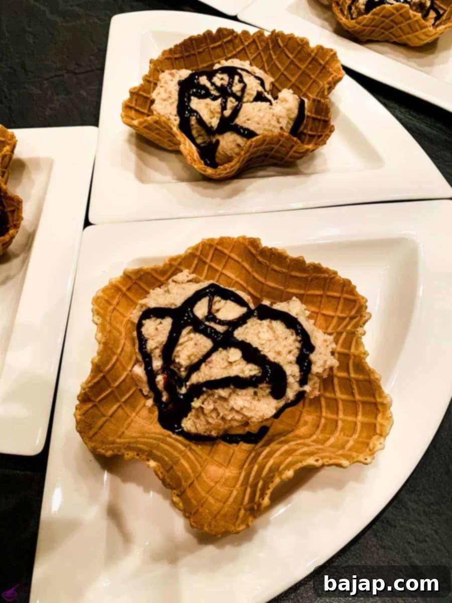 Waffle filled with homemade chestnut puree! Garnished with chocolate sauce! A perfect fall and winter dessert recipe.