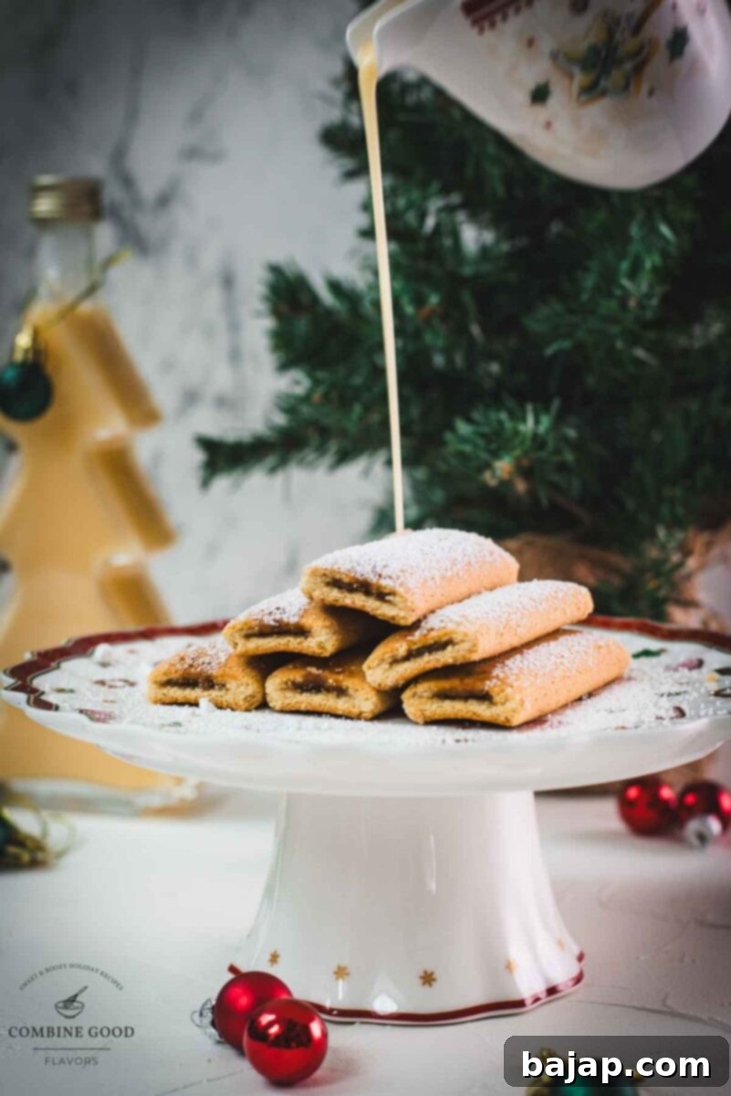 Pouring eggnog over a dessert.