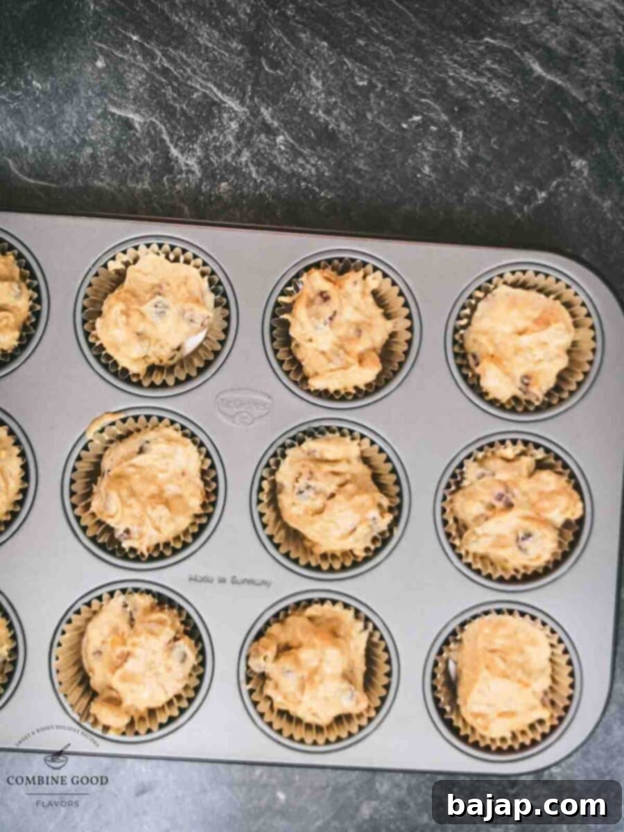 Fruit bread muffins before baking.