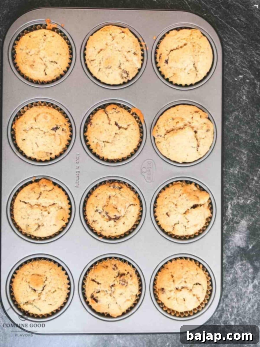 Fruit bread muffins after baking.