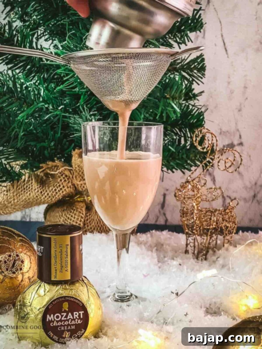 Strain the Rum Alexander into a serving glass.