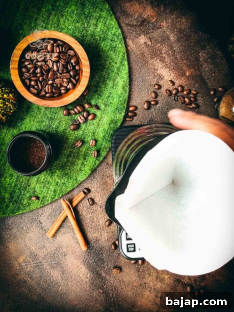 Pumpkin Spice Coffee: Double the Deliciousness 3 Add the coffee filter to your pour over kit.