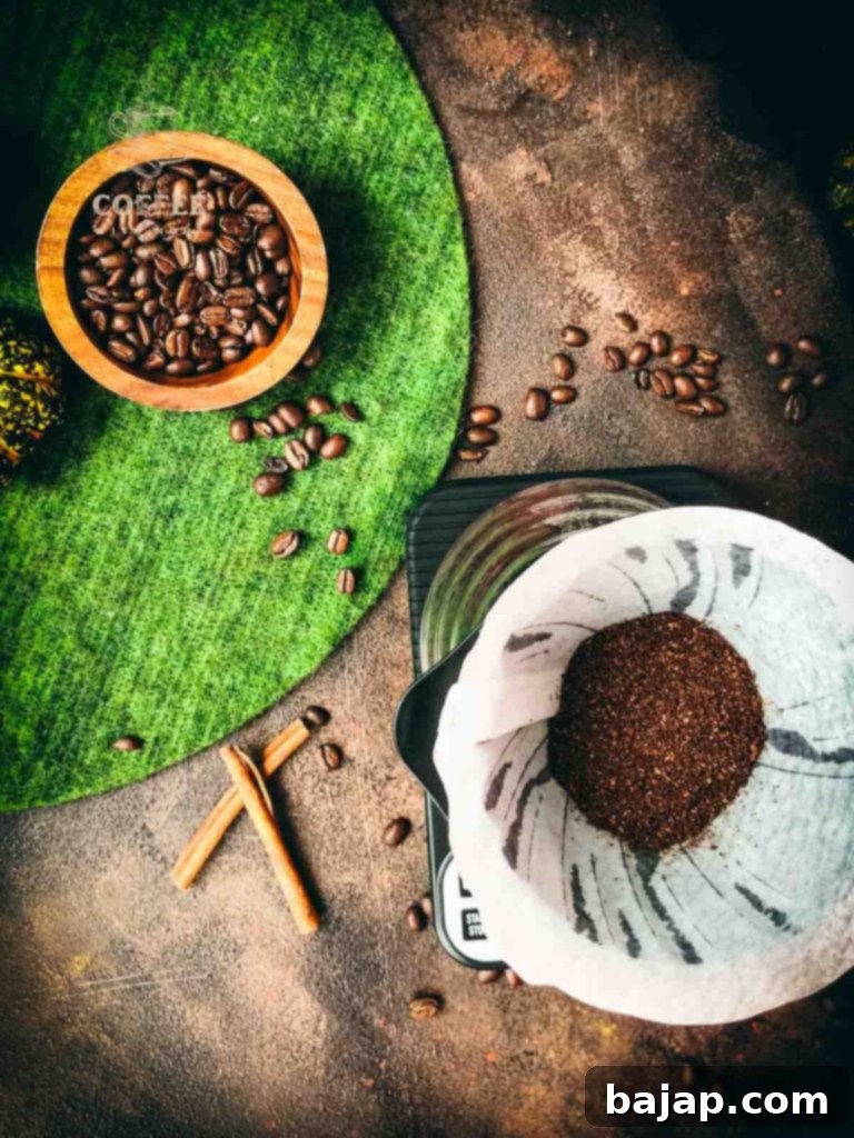 Pumpkin Spice Coffee: Double the Deliciousness 4 Pour the ground coffee into the hot rinsed filter.