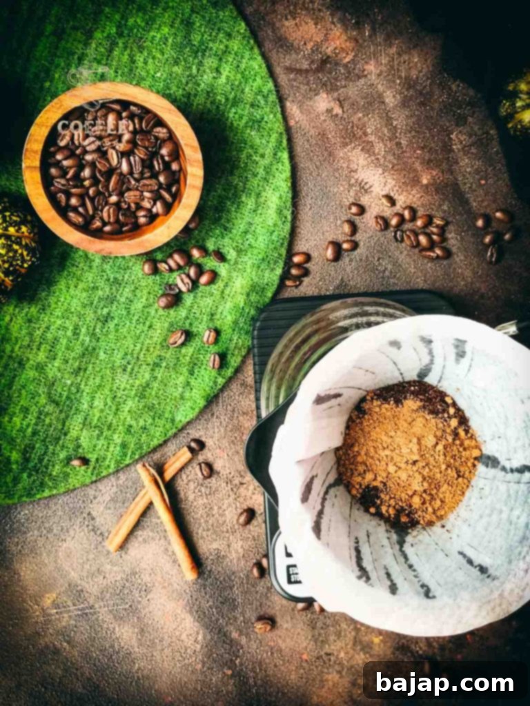 Pumpkin Spice Coffee: Double the Deliciousness 5 Add the pumpkin spice blend to the ground coffee.