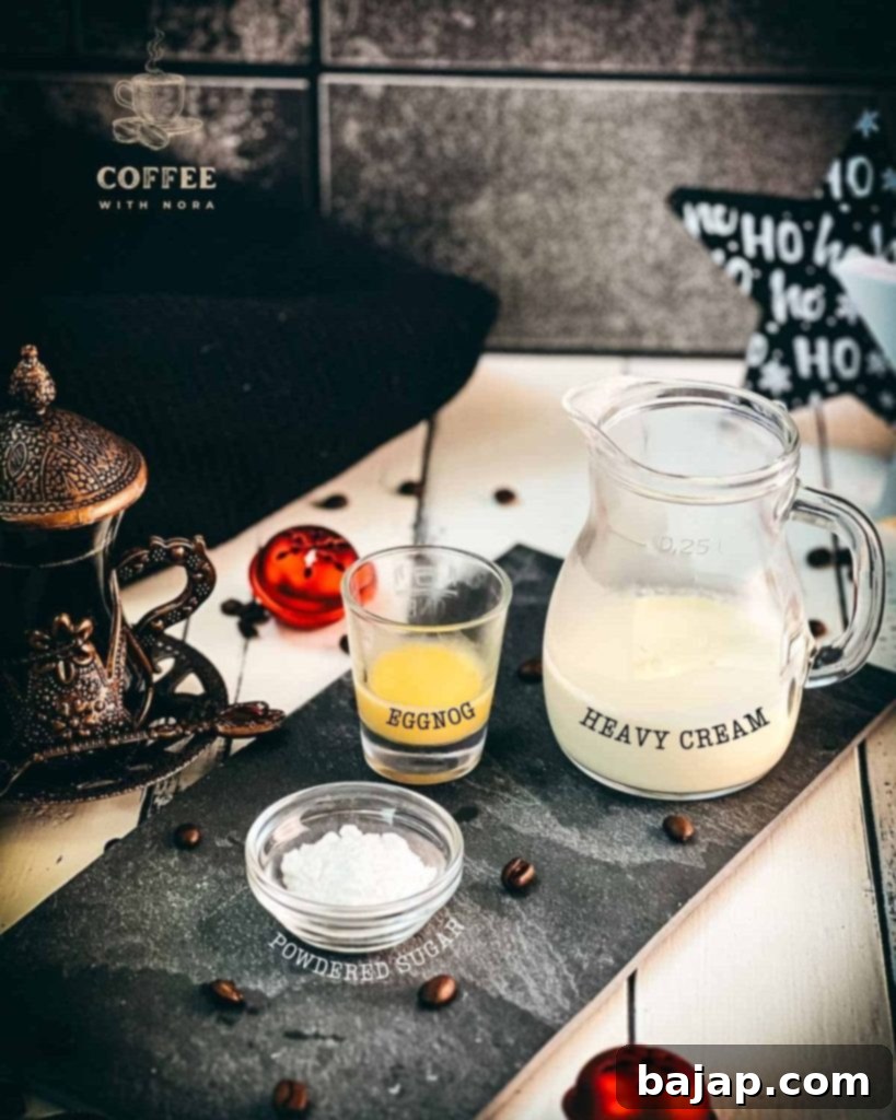 Festive Eggnog Cloud Cream 2 Ingredients for eggnog whipped cream