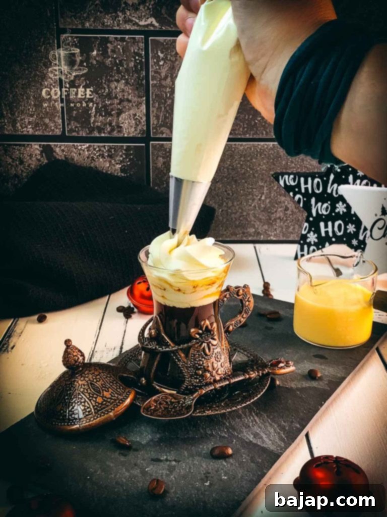 Festive Eggnog Cloud Cream 8 Top coffee with eggnog whipped cream