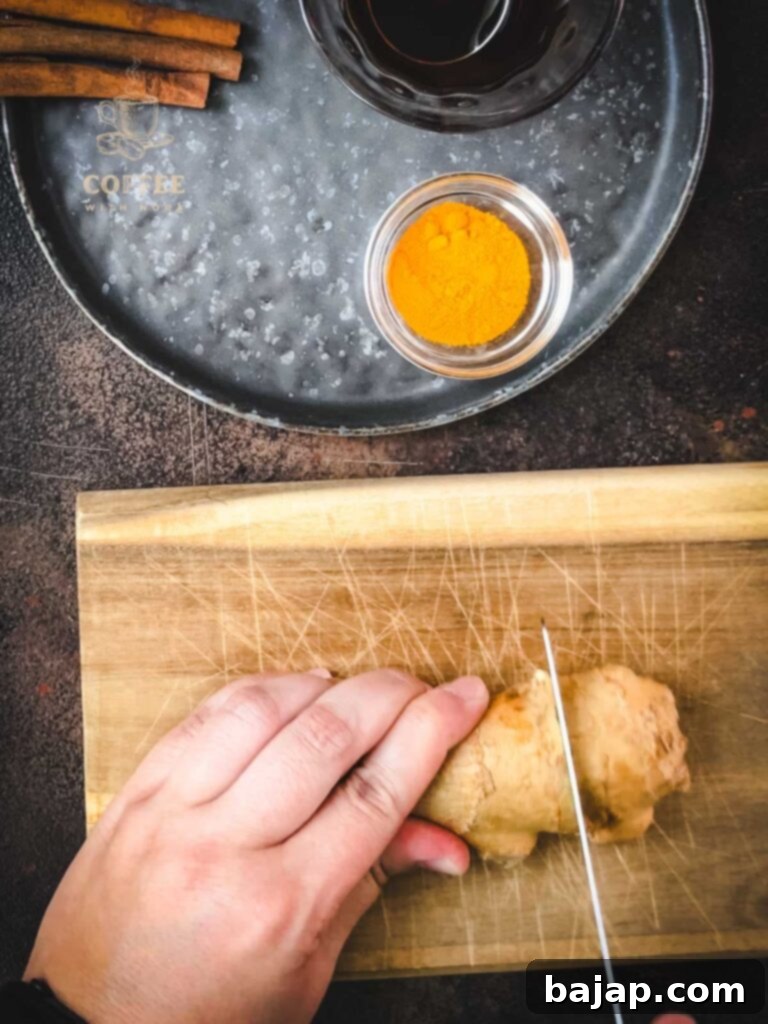 Cut off about 1 inch Ginger.