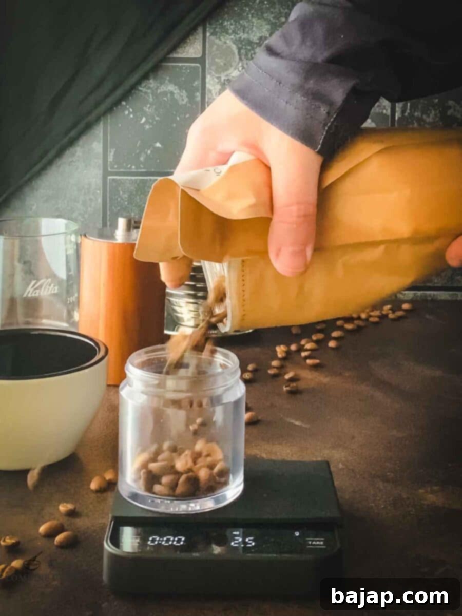 Measure your coffee beans.
